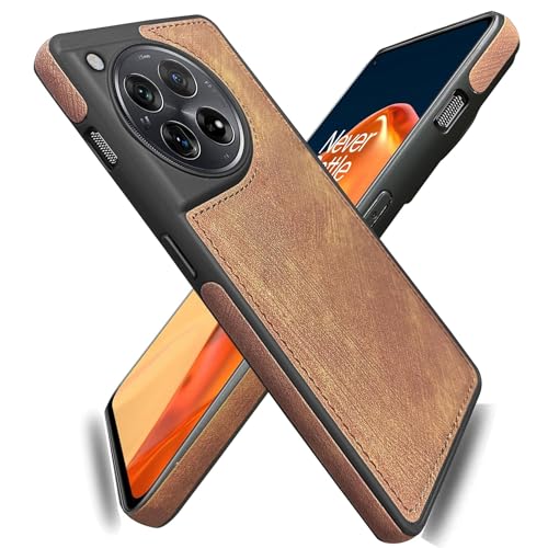 Image of A rtistque Premium Pu Leather Back Cover Case for OnePlus 12 5G | with Inner Fabric |Smooth Hand Feel | Drop Protection | Raised Camera Edge | Stylish Design | OnePlus 12 Back Cover - Brown