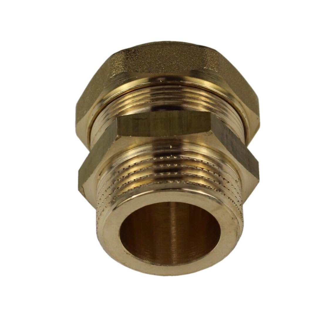 ENVIRON- Metalisch dichtende Verschraubung für Edelstahl Solar Wellrohr DN16, 20, 25 für Edelstahl Anschluss Set Solarrohr Solarleitung Fitting Montage (DN20 x 1" AG)