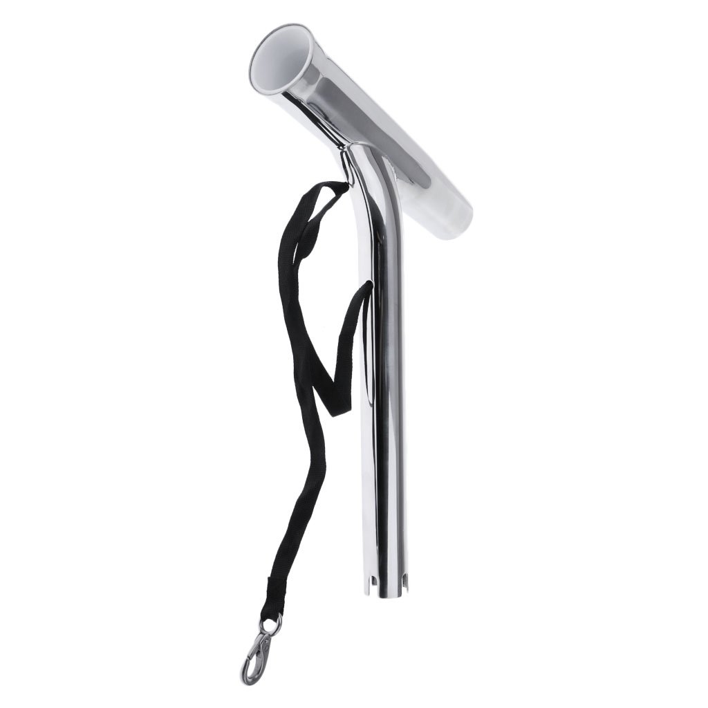 WOVEBIUS Stainless Steel Outrigger Boat Fishing Rod Holder Pole Rest Tube with Strap