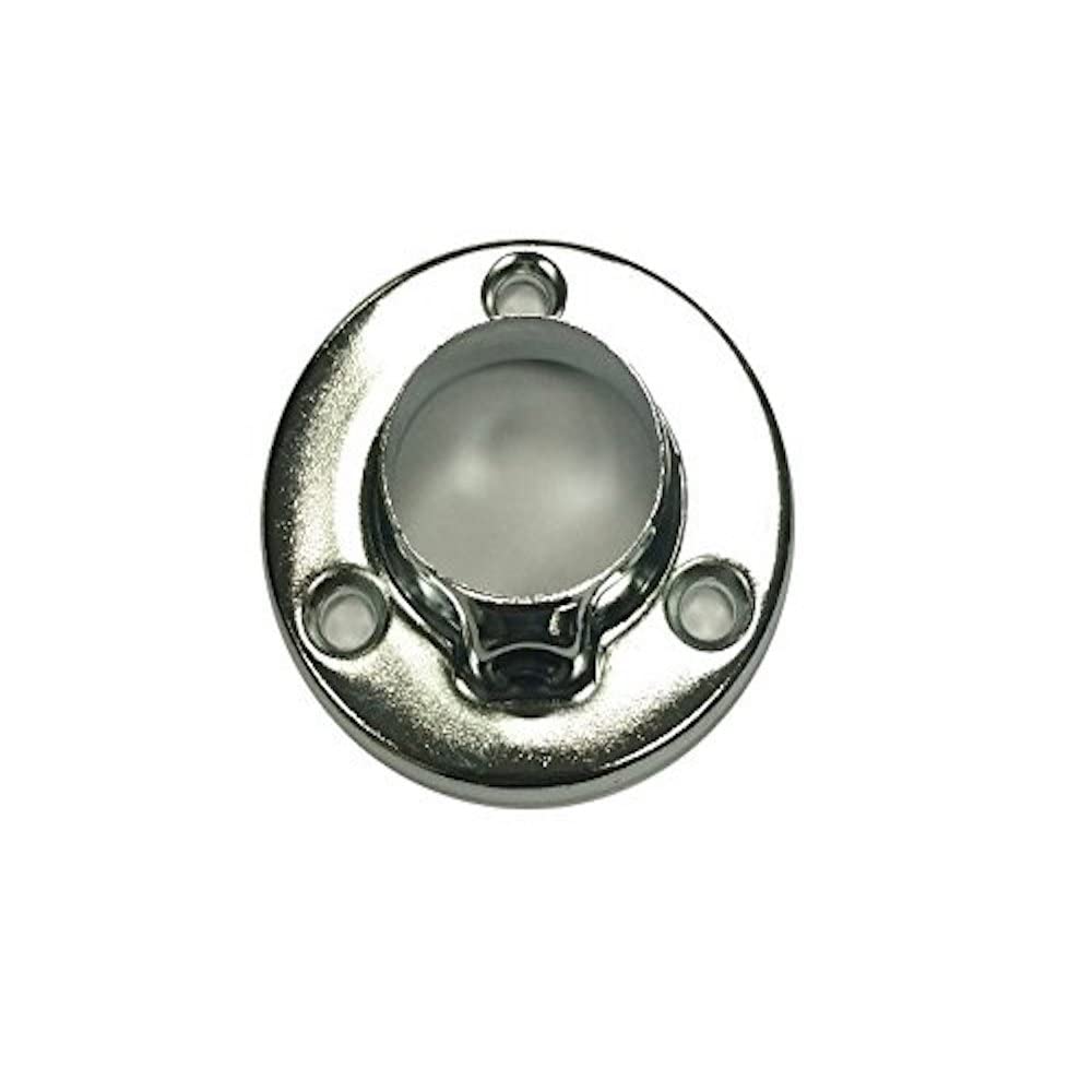 Merriway BH06091 (2 Pcs) Wardrobe Closet Rail Pole Rod Socket CP and Holding Screw White 19 mm - Pack of 2 Pieces