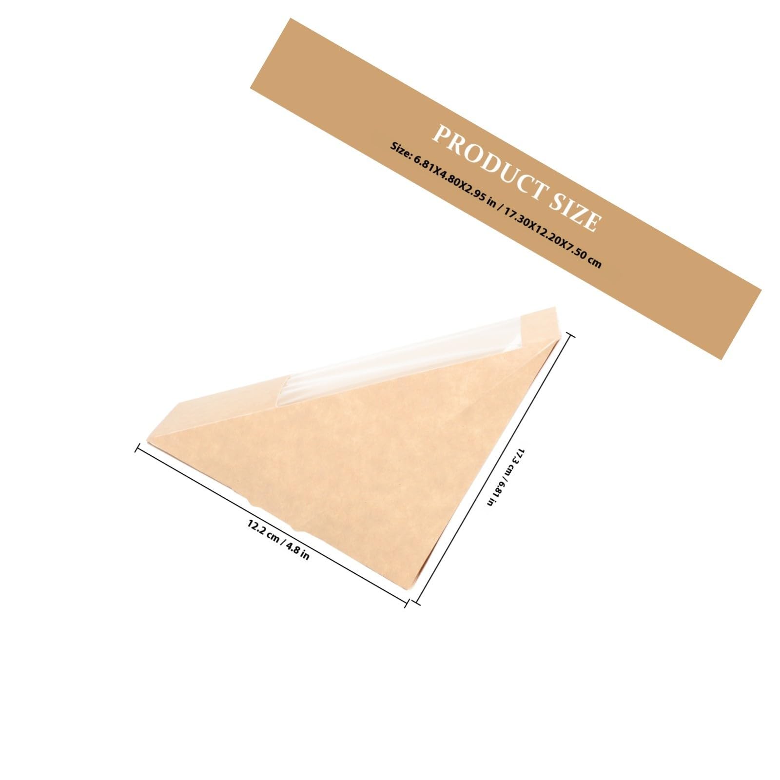 jojofuny 100 Stück Dreieckige Kraftpapier Brotdose aus Papier mit Transparentem Fenster Tragbare Leichte Sandwich Verpackung für Shops und Bäckereien