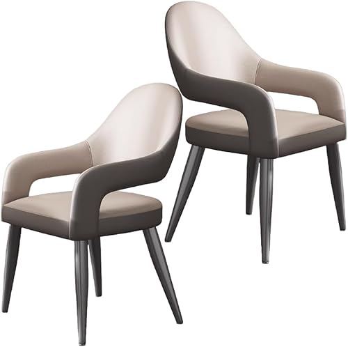 Miniatura 10 de YVYKFZD Leather Dining Chairs, Leisure Kitchen Chairs Set, Upholstered Dining Room Chairs with Backrest, Lounge Armchair Comfy Side Chair, for