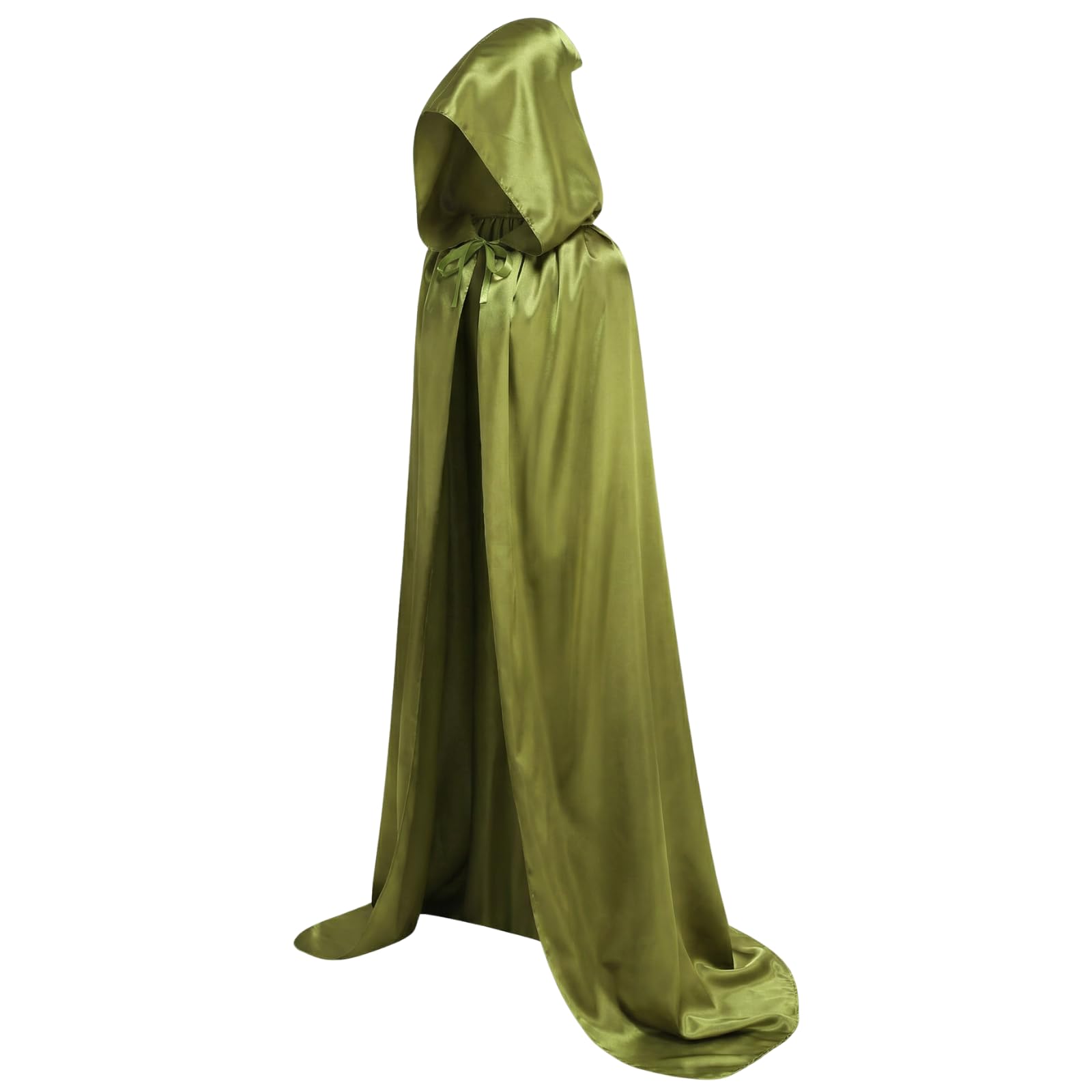 HAPNBCELE Unisex Adults Satin Cape Hooded Cloak