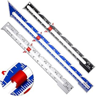 3 Pieces Sewing Gauge Sewing Measuring Tool Metal Sliding Gauge Fabric Quilting Ruler Seam Measuring Gauge for DIY Fabric Crafts Quilting Knitting Sewing Hemming Measuring Supplies, 3 Styles