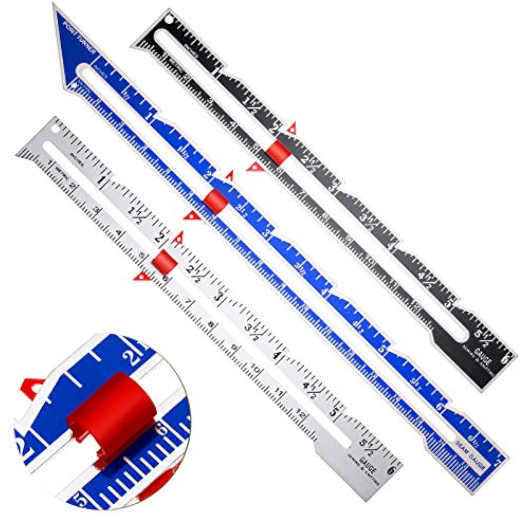 3 Pieces Sewing Gauge Measuring Tool Set