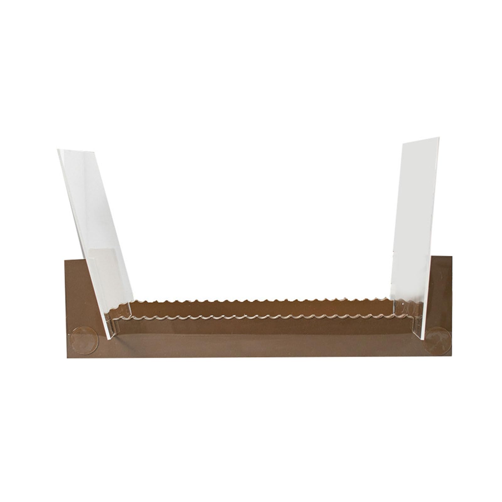 Buxuaaaa Stylish Record Collection Display Storage Stand Sturdy Acrylic and Wood Base, Portable Desktop Organizers for Album Tabletop Album Stand