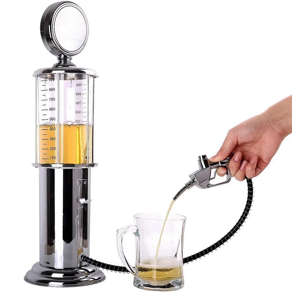 Leopacat Beer Dispenser,1000cc Capacity Beverage Container Drink Dispenser Beer Tower with Dispensing Hose Dispensing System Nostalgic Design for Scotch Vodka Cocktails Bar Accessories Wedding Party