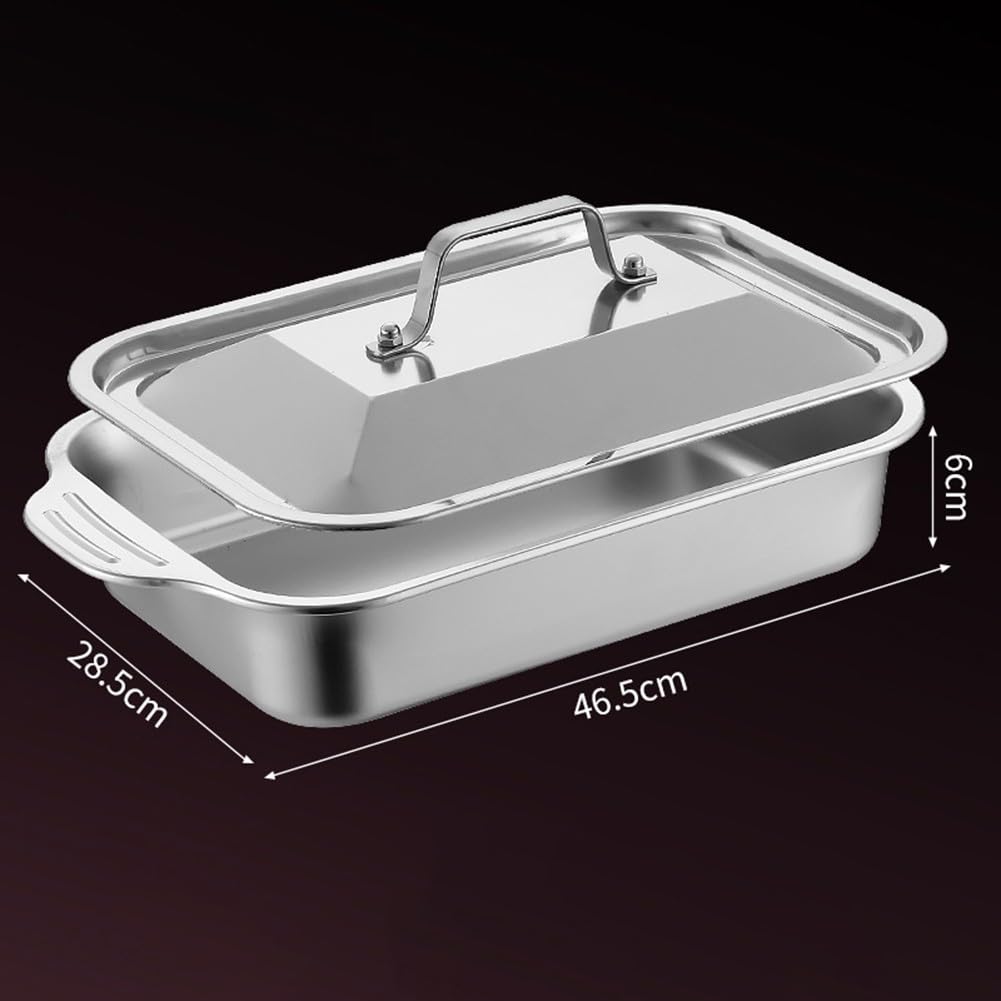 Para molde rectangular de acero inoxidable con tapa, 41 cm de profundidad (41 cm de profundidad)