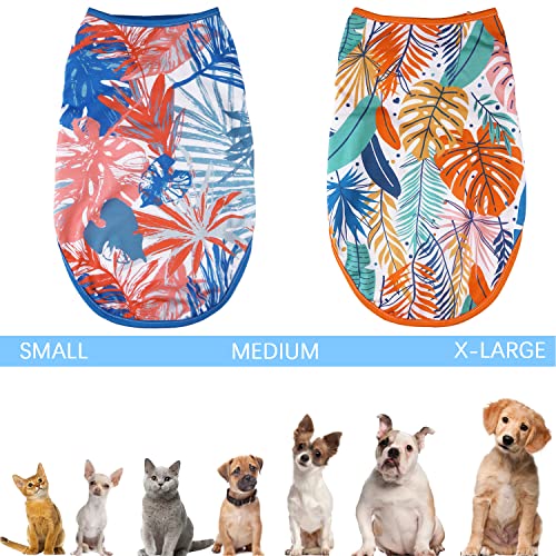 2 Pack Dog Shirts Hawaii Pet Vest Quick Dry Soft Stretchy Summer Soft Sleeveless T-Shirt Dog Cat Clothes For Small Medium Girl Boy, Small #TOP5