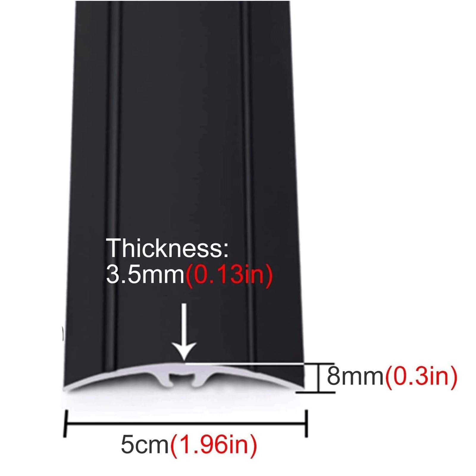 Aluminiowa listwa podłogowa o szerokości 5 cm, antypoślizgowy reduktor progowy i przegroda, wykończenie Ed Trim Easy Inll Grey 90 cm - idealna do gładkich flo Chans