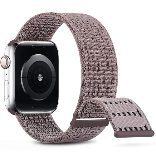 Bracelet de sport en nylon pour iWatch Series 9 idéal pour le running et yoga mauve 40mm