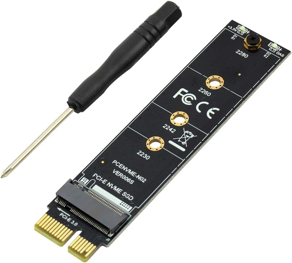 VOOCME PCI-E PCI Express 3.0 X1 to M.2 M Key Interface NVMe SSD PCIE M.2 Riser SSD Card Adapter 2230 2242 2260 2280 Full Speed-image-32