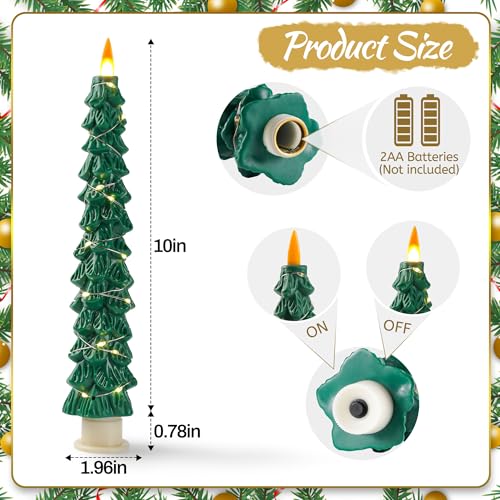 Bougies LED sapin vert pour une décoration de Noël sans risque de feu