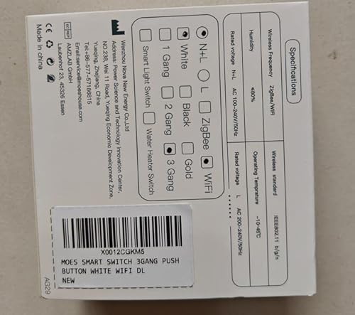 MOES WiFi Smart Light Switch Pulsante Smart