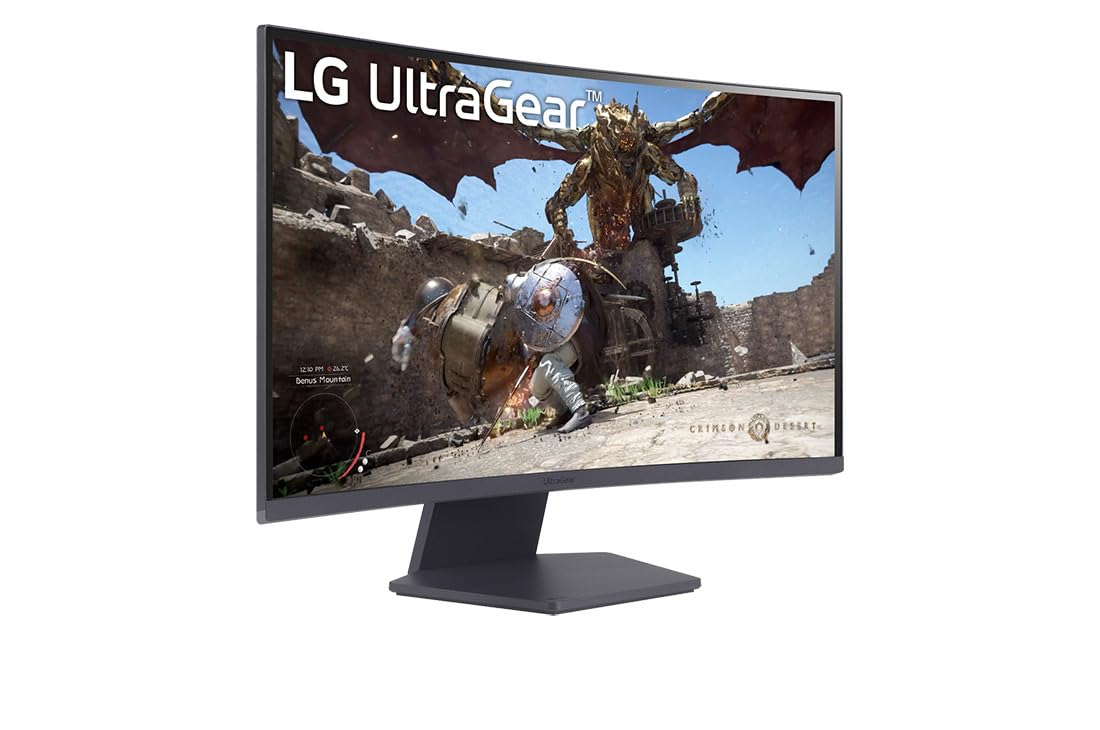 LG Ultragear™ 27GS60QC-B.AEU Ecran PC Gaming 27" - Dalle VA résolution QHD (2560x1440), 1ms 180Hz, HDR 10, sRGB99% (CIE1931), AMD FreeSync, inclinable, réglable en Hauteur