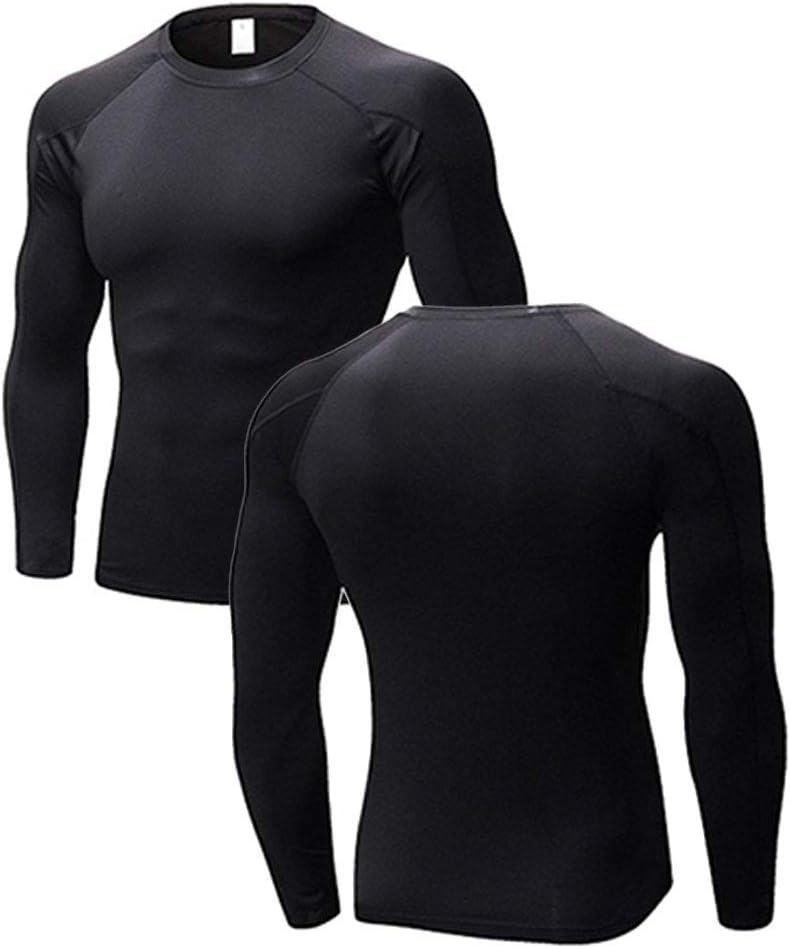 5 or 3 Pack Compression Shirts for Men Long Sleeve Cool Dry Athletic Workout Baselayer Baseball Undershirt Tops