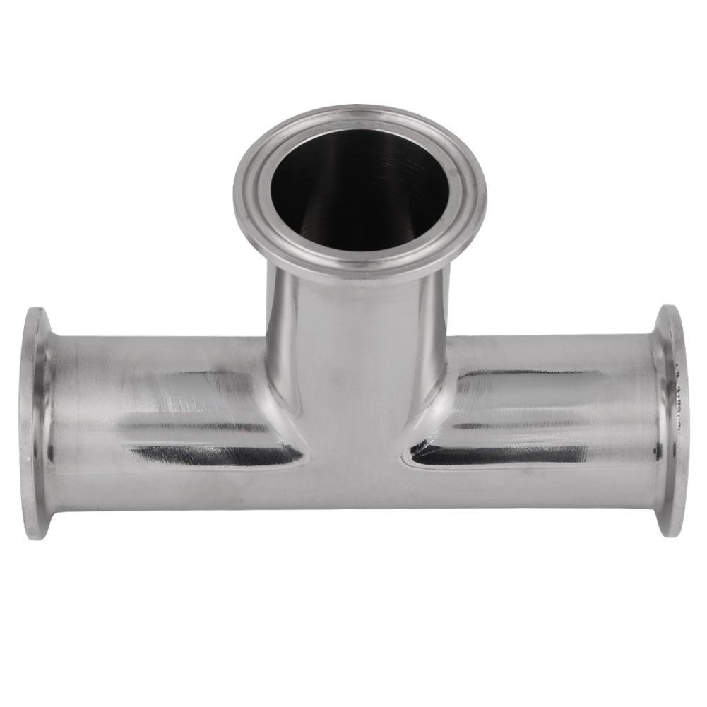 Té de serrage, té de serrage sanitaire, 1 té de serrage standard en acier inoxydable PCS 3 voies Φ38 * 1,5 accessoires de montage sanitaire