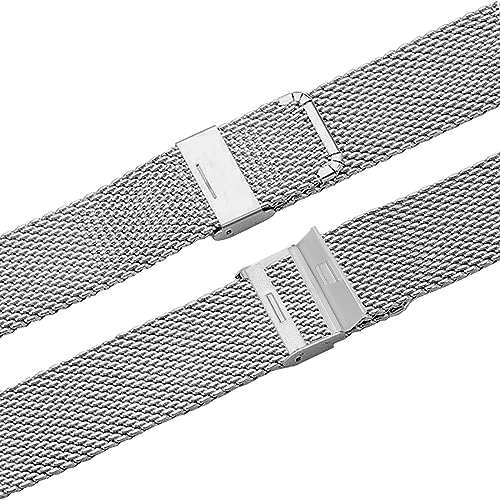 Image of ACM Watch Strap 20mm compatible with Compaq Q Watch Smartwatch | Steel Metal Adjustable Belt Chain Band