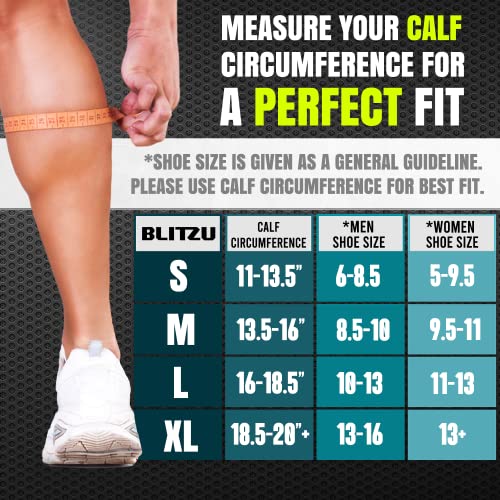 Blitzu Womens Compression Socks 20-30 Mmhg Wide Calf Energy Socks Easy On Easy Off For Swollen Feet And Ankles Post Surgery Edema Shin Splints Running Medical Socks For Men & Women Black Xl #TOP5