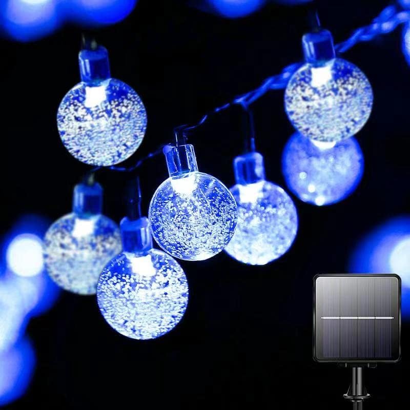 Garlocht Solar Globe String Lights, 30LED 16Ft/5M, Waterproof 8 Modes Indoor/Outdoor for Gazebo, Wedding, Christmas, Bedroom, Patio (Blue)
