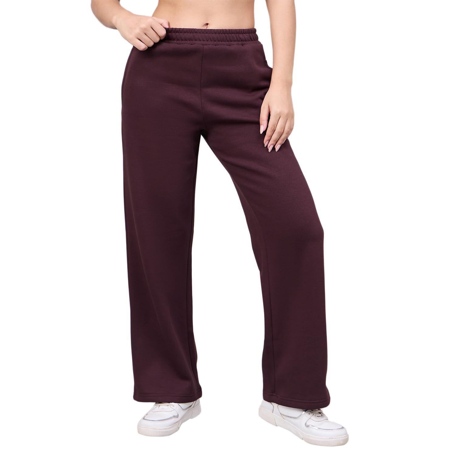 98 north 98 Degree North Women Straight Fit Fleece Track Pants-GL1313-ALMOND-picture-14