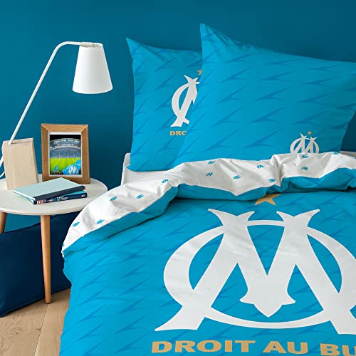 Om Housse de Couette + taie d'oreiller 100% Coton - Voilure 140 x 200 + to 63 x 63 cm 046938 Bleu