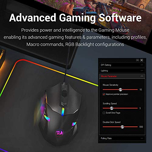 Image of (Renewed) Redragon M601 CENTROPHORUS-2000 /3200DPI Gaming Mouse for PC, 6 Buttons, Weight Tuning Set