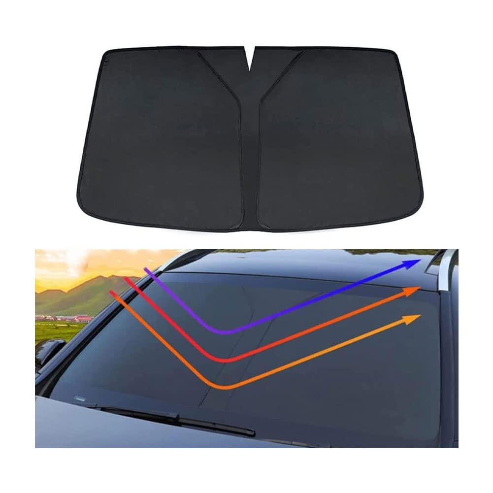 Auto Frontscheibe Sonnenblende für Hyundai Elantra 2010-2016, Faltbar Sonnenschutz Atmungsaktives UV Schutz Schutz Autozubehör,A/Black