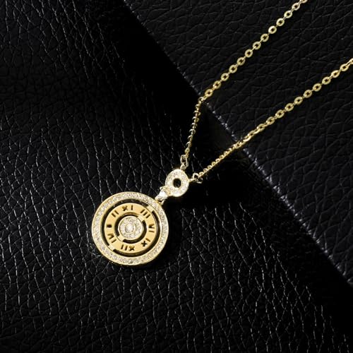 Women Necklace Roman Numbers Pendant 18k Gold-Plated Sterling Silver Womens Dainty Modern Necklaces Jewelry3