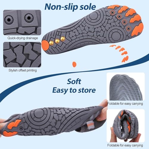 Hiking Barefoot Shoes for Women Men, Grounded Footwear Non-Slip Water Shoes Unisex, Quick-Dry Wide Toe Sneakers Running4