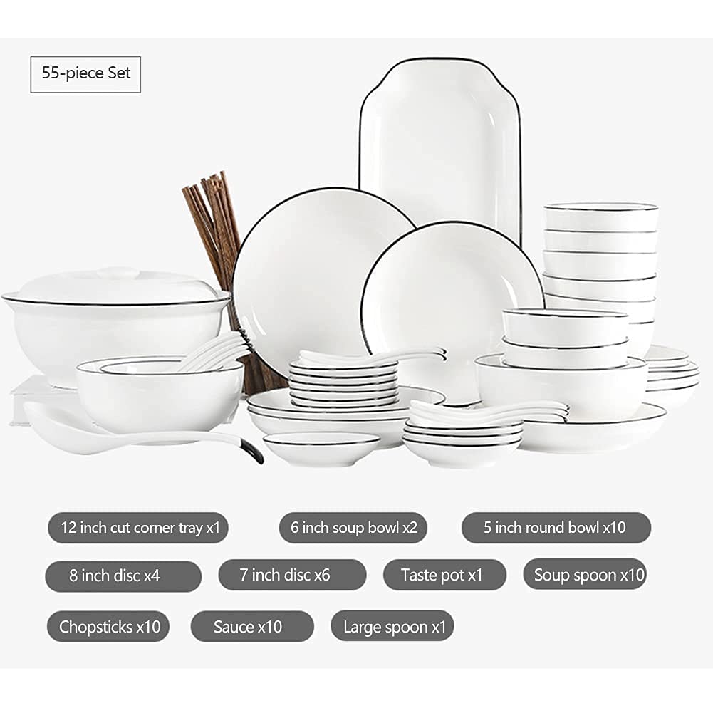 Zestawy porcelanowych kwadratowych talerzy obiadowych 29,56 szt. Zestaw naczyń ceramicznych Zastawa stołowa Naczynia Talerze Zestaw obiadowy ceramiczny kombinowany