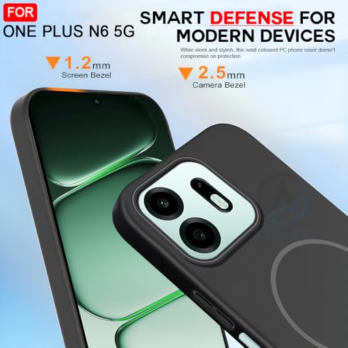 Image of AESTMO Shockproof Back Case Cover for OnePlus N6 5G | Slim Hard Shell | Hard Back Cover for OnePlus N6 5G (Compatible with MagSafe Accessories, Black)