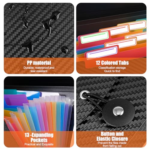 Receipt Organizer Cesil 13 Pockets Receipt Holder Small Accordion File Organizer Expanding File Folder Large Capacity Cards Ticket File Check Cards Bill Business Coupons Storage Ca image 6