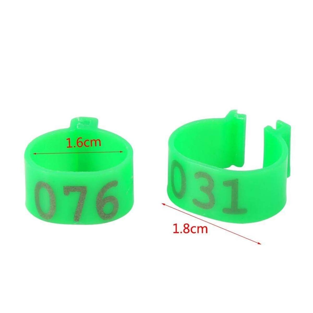 anelli identificativi per pollame, Fasce for identificare il pollame, 100 pezzi, con clip, in plastica riutilizzabile, multicolore, 16,20,25 mm(Blue,25mm)