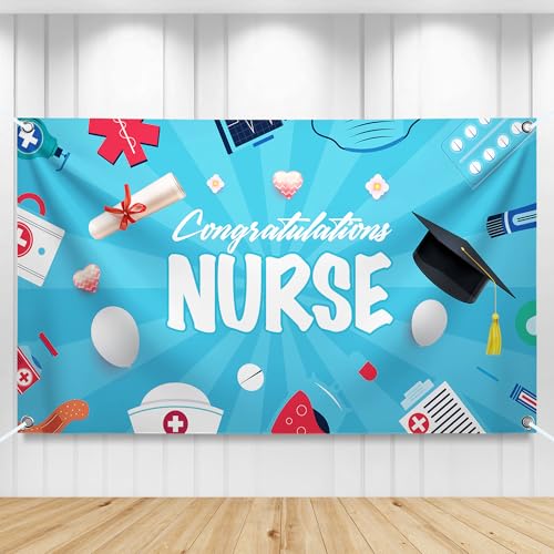 Image of KatchOn, Nurse Graduation Banner 2026-72x44 Inch | Congratulations Banner | Graduation Decorations 2026, Nurse Graduation Party Supplies | Graduation Backdrop for Nurse Party Decorations