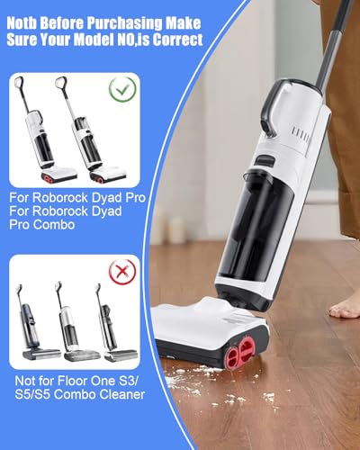 Cexovo 6 Stück Zubehörset Bürstenwalze und Filter Zubehörset für Roborock Dyad Pro/Dyad Pro Combo Zubehör Set Ersatzbürsten Filter Nass-und Trockensauger Ersatzteile 3 bürste 2 Filter 1 Reinigungsbürs