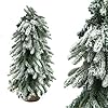 Best choice products 20 inch pre decorated small xmas holiday christmas tree snow flocked mini artificial pine tree with base tree pvc branch tips for home office party christmas decoration  urban country home decor