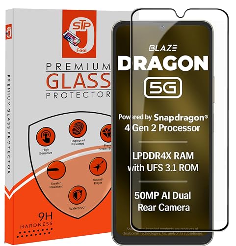 Image of Premium HD+ Tempered Glass Screen Protector Guard Compatible For Lava Blaze Dragon 5G (6.75 Inch, Pack of 1) | Edge to Edge Coverage With Easy to installation kit for Smartphone