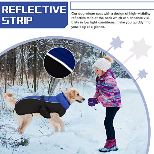 Wasserdichter Hundemantel Winter Warme Hundejacke, Hundebekleidung Outfit für kleine mittel große Hunde, Hundepullover mit Sicheren Reflexstreifen für Labrador Chihuahua Französische Bulldogge