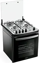 Fogão 4 Bocas Embutir Dako Supreme Mesa de Inox Preto Bivolt