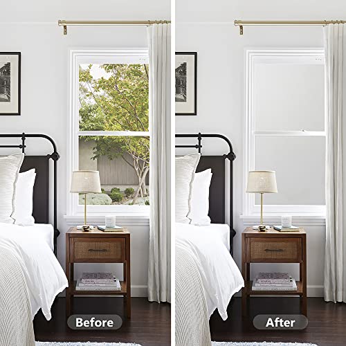 Kromapolis Window Privacy Film, White Opaque Frosted Glass Sticker,No Glue Static Cling,Heat Control Window Covering, Removable Decorative Window Film For Bathroom Home Office(17.5X78.7Inches) #TOP4