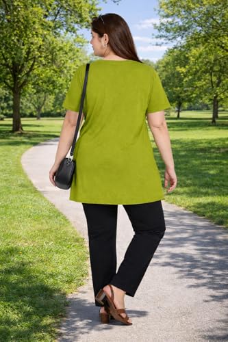 Image of In Love Women's Plus Size Longline T-Shirt with Side Pocket, 3 /4 Sleeve, Crew Neck