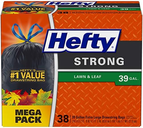 Hefty Strong Lawn & Leaf Trash Bags, 39 Gallon, 38 Count