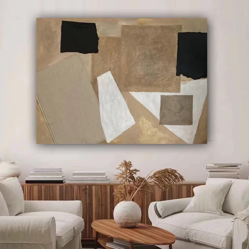 AEFOUU Stampa su tela da parete con immagine astratta moderna e motivo geometrico unico, quadro su tela per soggiorno (80x140 cm/cornice interna)