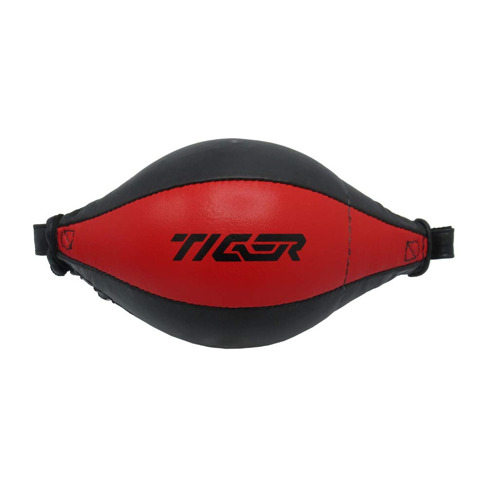 Leather Double End Dodge Speed Ball Boxing Floor to Ceiling Punching Bag MMA (Red)