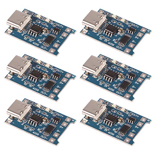 6PCS TP4056 Type-C USB Charging Module 5V 1A 18650 Lithium Battery Charging Board Power Charger Board with Protection