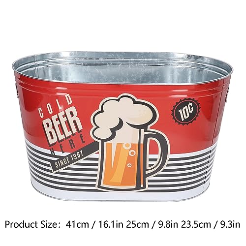 Vintage Metal Ice Bucket Large Capacity Leakproof Tinplate Insulated Beverage Tub for Bar Parties Beer Wine and Soda - Image 5