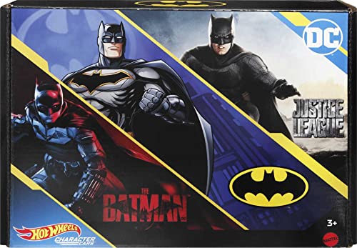 Hot Wheels Batman Character Car 6 Pack, Inspired by Various Characters from The Batman Franchise, Authentic Details, Gift for Kids 3 Years & Older, Batman Fans & Collectors