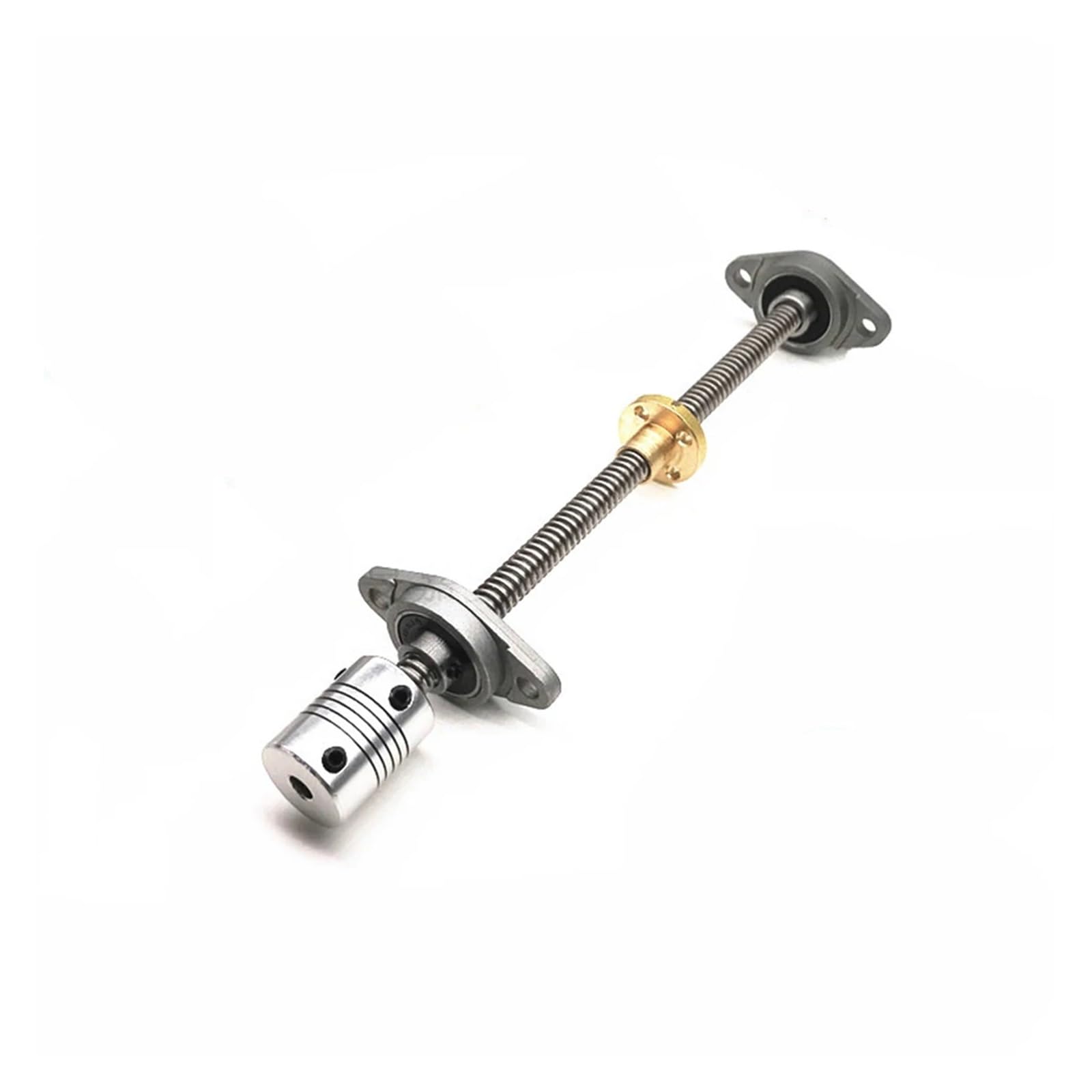 T8 Memimpin 2Mm/8Mm 100-1200Mm Nakrętka Memimpin Sekrup + Obudowa nakrętki KFL08 Zestaw Memimpin Sekrup Dengan D19L25 5 * 8Mm sprzęgło do drukarki 3D Bagian,Wkręty precyzyjne(Pitch 2mm Lead