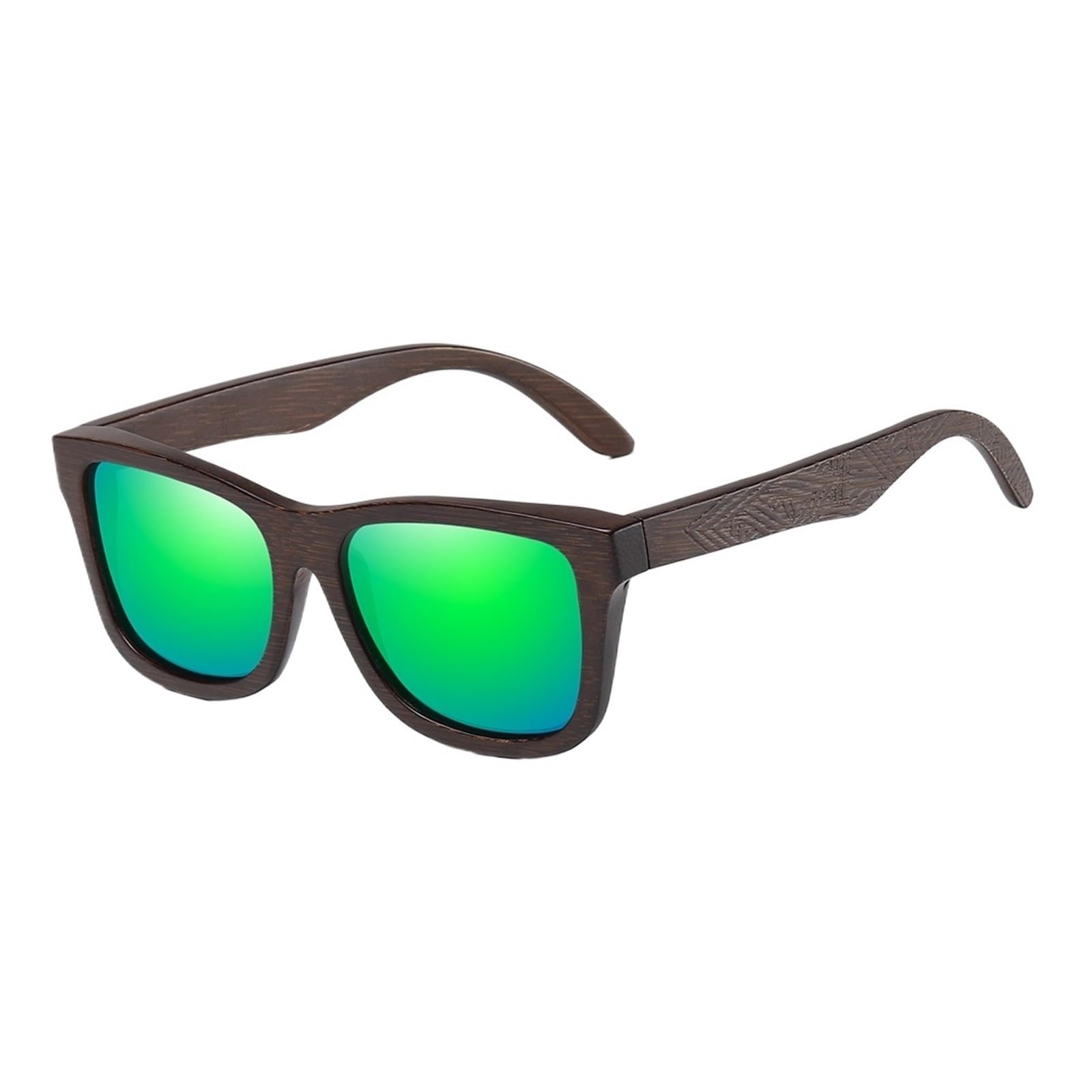 Generisch Sonnenbrille mit Holzrahmen, verspiegelte Gläser, Freizeitbrille